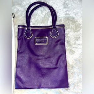 Marc by Marc Jacobs Purple Leather Tote Bag.